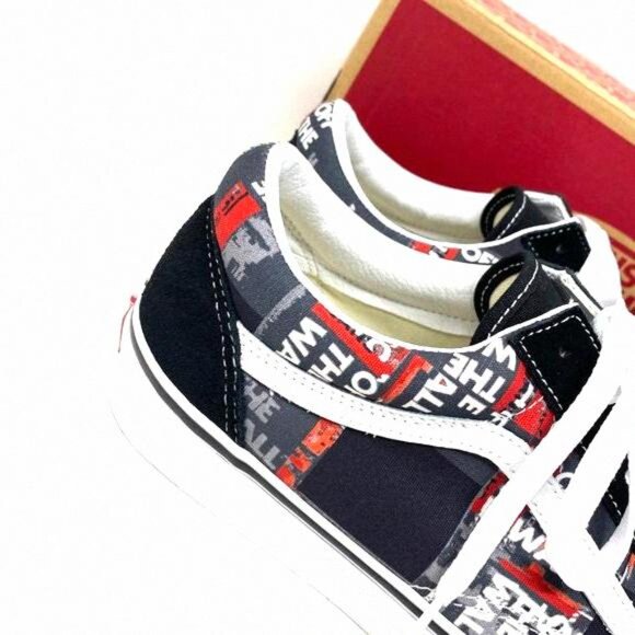 VANS Old Skool Shoe Casual Low Top Canvas Suede Red VN0A4U3BWZ4 Size Men's Black - Picture 10 of 12